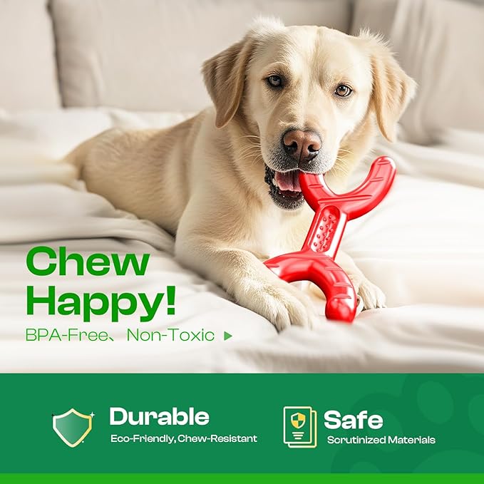 Dog Toys for Aggressive Chewers - Heavy Duty Chew Proof Durable Toy for Large Breed Dogs, Interactive Tough Nylon Bone for Boredom Relief & Mental Stimulation-Mewly Pet