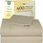 California Design Den Twin XL Sheet Sets - 400 Thread Count Sateen, 100% Cotton Bed Sheets, Deep Pockets, Soft & Breathable, Cooling and Durable Bedding Set - Beige (Golden Tone)