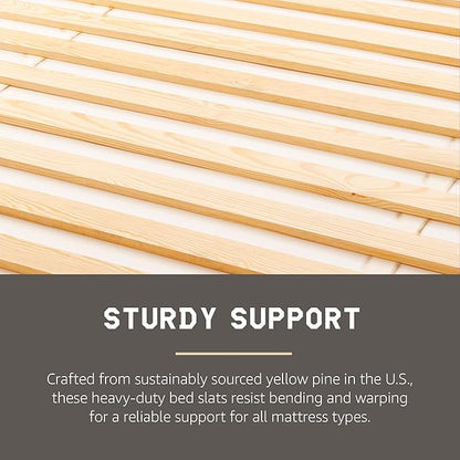 Hercules Xtreme Bed Support Slats, Heavy-Duty Solid Pine Wood Bunkie Board, Full Size
