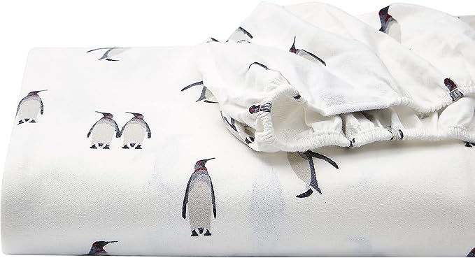 Eddie Bauer - King Sheets, Cotton Flannel Bedding Set, Brushed For Extra Softness, Cozy Home Decor (Rookeries, King)