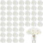 WEISPARK 100PCS Artificial Hydrangea Flowers, Fake Flowers Silk Hydrangea Full Flowers Heads with Stems for Wedding Home Party Shop Baby Shower Decor (Ivory)