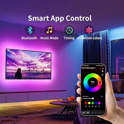 KSIPZE LED Lights for TV, 13ft TV led Backlight for 32-65Inch TVs RGB TV Backlight Behind Music Sync Bluetooth APP & Button Control TV LED Strip Lights USB Powered for Bedroom/Gaming
