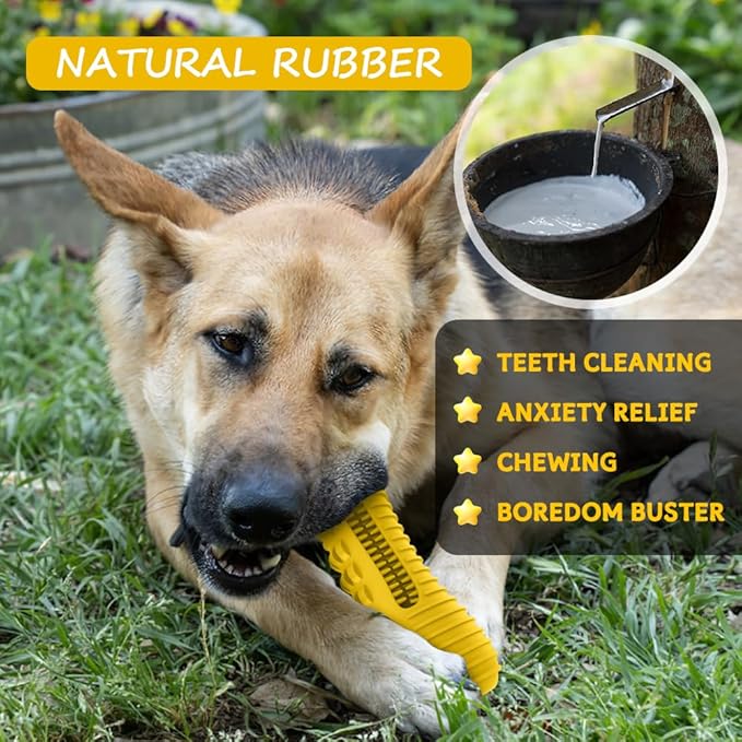 Dog Toys for Aggressive Chewers Large Medium Breed, Indestructible Dog Toothbrush Chew Toys, Squeaky Interactive Tough Extremely Durable, Dogs Toys to Keep Them Busy-Mewly Pet