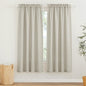 RYB HOME Linen Curtains for Living Room, Rod Pocket Soft Thick Linen Burlap 72 Inch Length Light Filtering Privacy Assured for Home Office Dining Room, W 34 x L 72 inches, Angora, 2 Panels Set