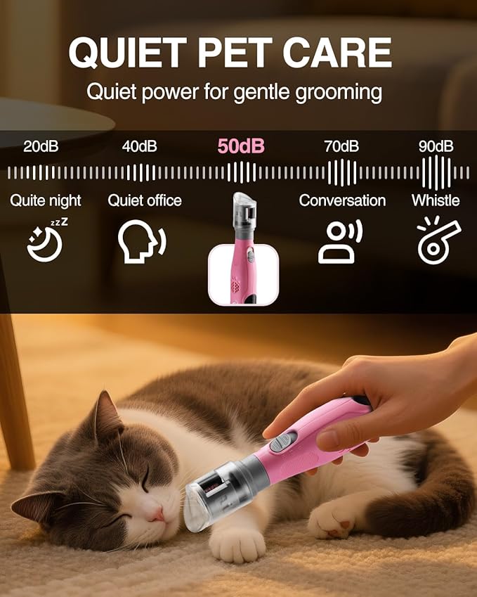 WORKPRO 6-Speed Dog Nail Grinder, Pet Nail Grinder for Small, Medium, and Large Dogs and Cats, 70 Accessories Rotary Tool with Type-C Charging Cable and Storage Bag for Sanding, Carving, and Polishing-Mewly Pet