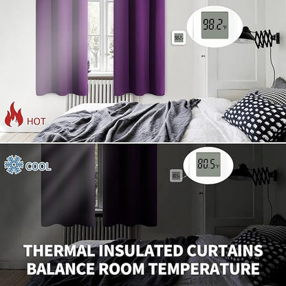 BGment Blackout Curtains for Bedroom - Grommet Thermal Insulated Room Darkening Curtains for Living Room, Set of 2 Panels (52 x 72 Inch, Purple)