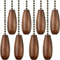 Decorative Extension 12 Inches Walnut Color Wooden Pull Chain Fan Pulls Set Ornaments for Ceiling Light Lamp Chain 8 Pcs (Bronze)