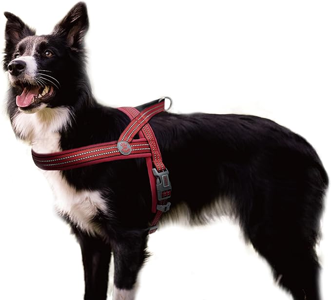 DOCO No-Pull Dog Harness Halter Reflective Easy-Control Harness for Training, Walking, and Preventing Pulling, Ideal for Large Dogs(Red)-Mewly Pet