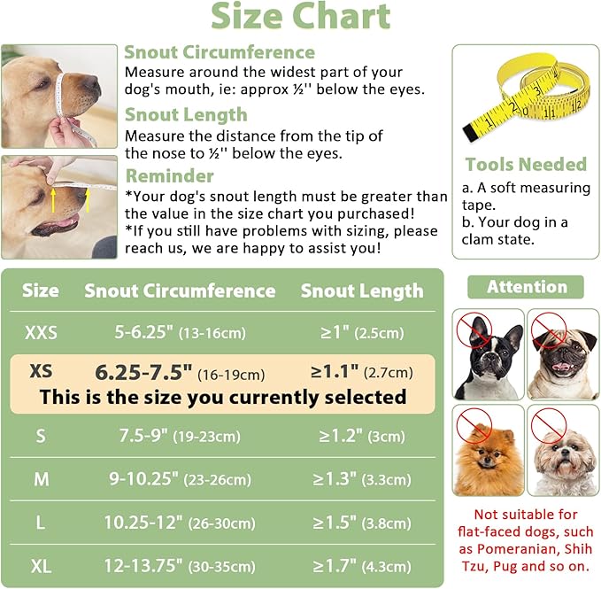 Mayerzon Dog Muzzle with Hook and Loop for Large Medium Small Dogs, Patented Soft Mesh Beagle Labrador Puppy Muzzles for Biting Chewing Grooming, Breathable, Adjustable, Allows Panting Drinking-Mewly Pet