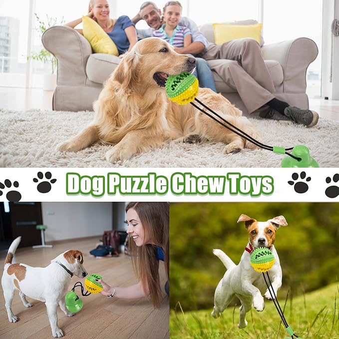 Dog Toys, Dog Chew Toys for Aggressive chewers, Puppy Training Treats Teething Rope Toys for Boredom, Puzzle Treat Food Dispensing Ball for Puppies Teething Small Dogs (Green)-Mewly Pet