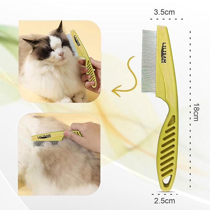 Pet Self Cleaning Slicker Brush and Grooming Comb - Gently Removes Loose Hair, Tangles, and Dirt - Skin Friendly Deshedding Grooming Tool for Hair Dogs & Cats - Pet Supplies Accessories (Yellow)-Mewly Pet