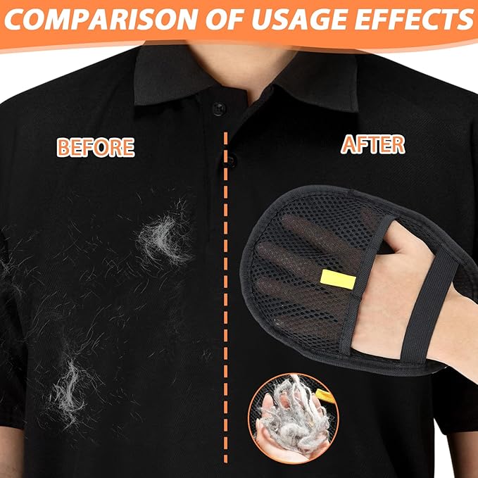 4 Pcs Pet Hair Remover Electrostatic Gloves, Upgrade Static Removal Gloves for Pet Hair, Reusable Multifunctional for Couch, Furniture, Carpet, Car Seat, Massage of Dogs and Cats-Mewly Pet