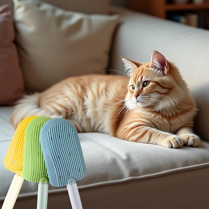 Cat Brush for Shedding,Cat Brushes for Indoor cats,Soft Comb, Short or Long Haired Cats,Pet Grooming,Bath and Massage Brush(3 pcs)-Mewly Pet