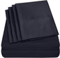 Full Size Bed Sheets - 6 Piece 1500 Supreme Collection Fine Brushed Microfiber Deep Pocket Full Sheet Set Bedding - 2 Extra Pillow Cases, Great Value, Full, Navy