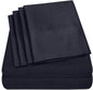 Cal King Size Bed Sheets - 6 Piece 1500 Supreme Collection Fine Brushed Microfiber Deep Pocket California King Sheet Set Bedding - 2 Extra Pillow Cases, Great Value, California King, Navy