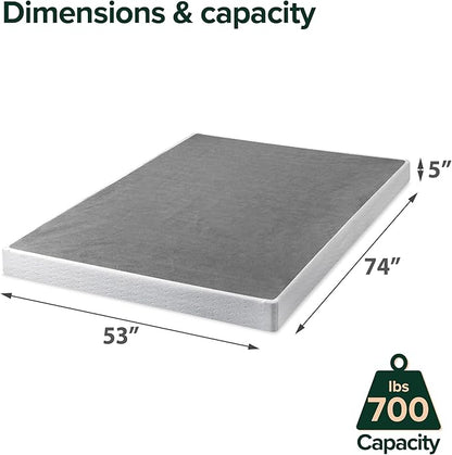 ZINUS 5 Inch Full Metal Smart Box Spring with Quick Assembly, Mattress Foundation, Strong Metal Frame, Easy Assembly
