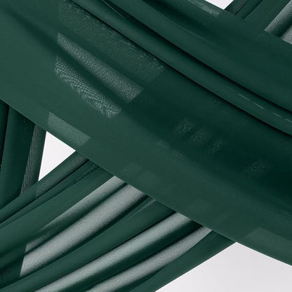Socomi Wedding Arch Draping Fabric 1 Panel 29" x 19Ft Emerald Green Sheer Chiffon Curtain Drapes 6 Yards for Wedding Ceremony Birthday Party Decoration