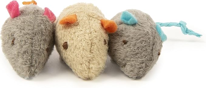 SmartyKat (3 Count) Skitter Critters Catnip Cat Toys - Gray/Cream, 3 Count-Mewly Pet