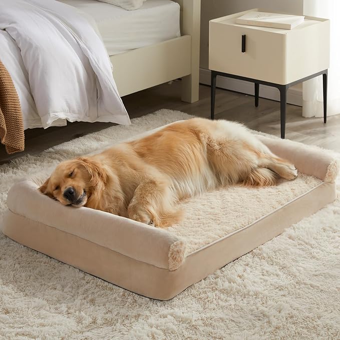 BFPETHOME Dog Beds for Large Dogs, Orthopedic Dog Bed for Medium Large Dogs,Big Waterproof Couch Pet Bed with Removable Washable Cover-Mewly Pet