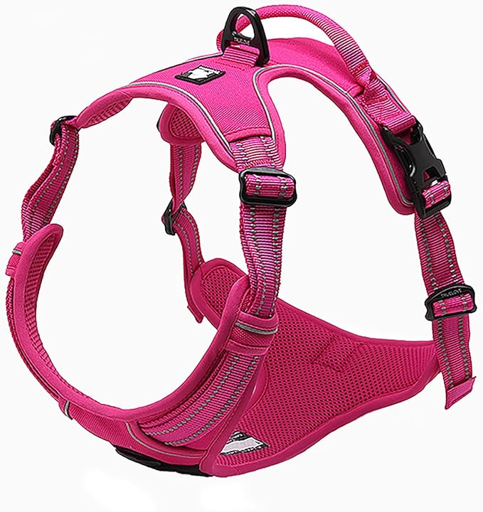 TRUE LOVE Truelove Adjustable No-Pull Dog Harness Reflective Pup Vest Harnesses Comfortable Control Brilliant Colors TLH5651(Fushcia,S)-Mewly Pet