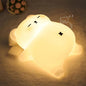 Sleepy Snoring Bear Night Light for Kids, Cute Animal Silicone Nursery Night Lamp with Snoring Sound, Breathing Bear Gifts for Birthday Xmas