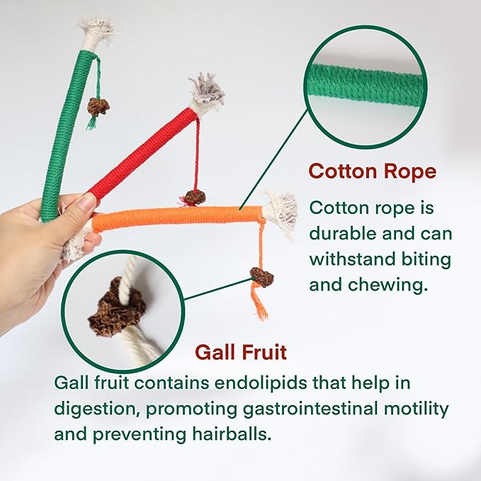 Kitten Toys, Cat Chew Toy for Indoor Cats, Catnip Toys for Teeth Cleaning, Interactive Cat Nip Teething Rope Toys for Cats Kitty, 3 Pack (Include 1 Pack of Catnip)-Mewly Pet