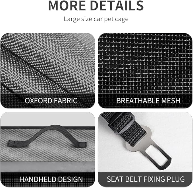 Double Cat Car Travel Carrier, Twin Compartment Show House Cat Cage/Condo，Portable Pet Crate for 2 Cats Travel Double Dog Crate Set for Long Distance Travel-Mewly Pet