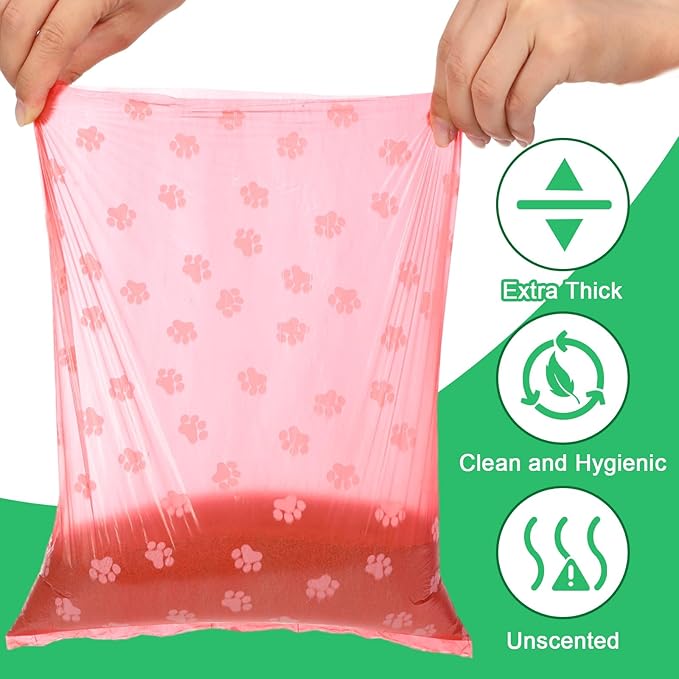 Thenshop 3000 Counts 200 Rolls Dog Poop Bag Plastic Dog Waste Bags Disposable For Doggie Pets Poop Outdoor Walking Travel Mixed Colors(Lovely Style)-Mewly Pet