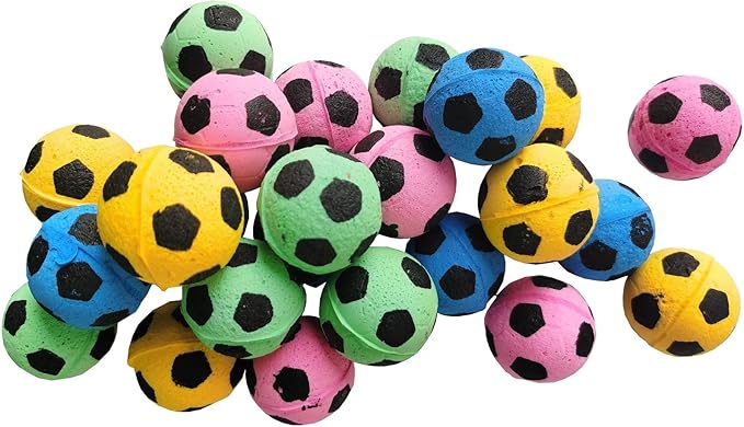 YnFag Foam Soccer Balls Cat Toys for Indoor Cats Cat Balls (Football 24)-Mewly Pet