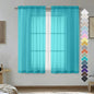 OVZME Turquoise Sheer Curtains 54 Inches Long 2 Panels - Soft Light Filtering Window Sheer Panels for Living Room/Bedroom, Top Dual Rod Pocket, 1 Pair, Each 42Wx54L Inches