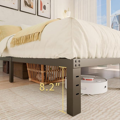 ALDRICH 10 Inch Metal Full Size Bed Frame - Double Black Basic Steel Slats Platform, Easy Assembly Heavy Duty Noise Free Bedframes, No Box Spring Needed