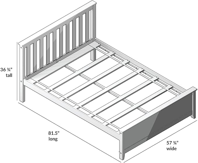 Plank+Beam Solid Wood Full Bed Frame, Platform Bed with Headboard, Clay