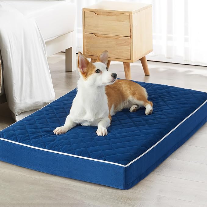 WNPETHOME Orthopedic XL Dog Beds Large Sized Dog, Waterproof Extra Large Dogs Bed with Removable Washable Cover, Multi-Needle Quilting Dogs Crate Bed-Mewly Pet