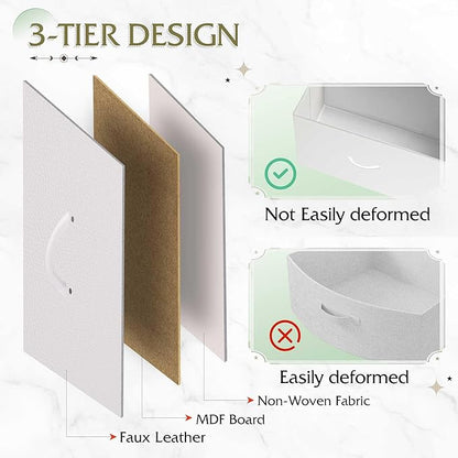 WLIVE White Nightstand, 2 Drawer Dresser for Bedroom, Small Night Stand with Fabric Drawers, Bedside Furniture, End Table for Bedroom, Closet, Entryway, College Dorm