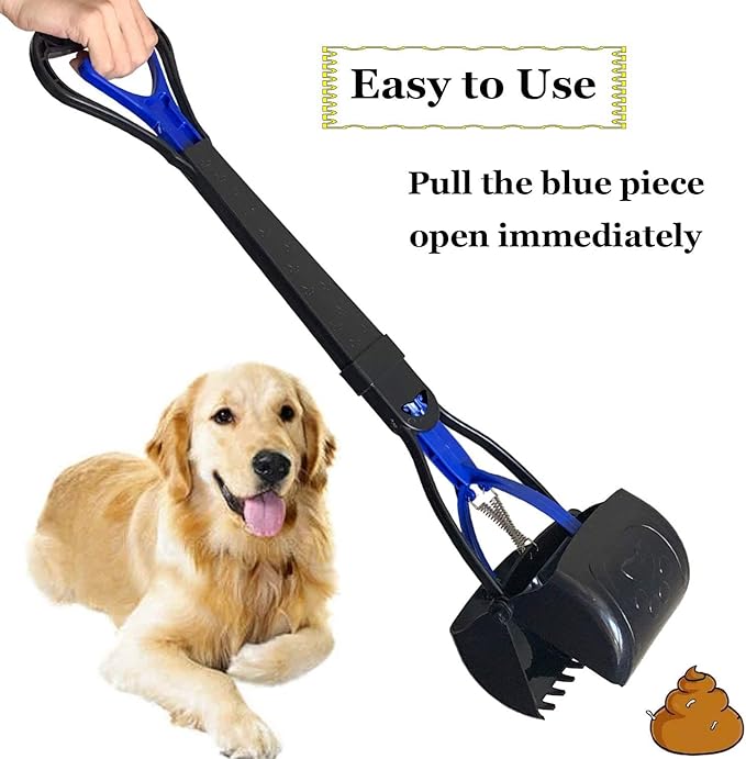 Non-Breakable Pooper Scooper for Large Medium & Small Dogs Heavy Duty, 28“Long Handled Dog Poop Scooper for Grass,Durable Dog Poop Pick Up Tool, Poop Grabber-Mewly Pet
