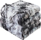 Fuzzy Blanket Queen Size - Tie Dye Grey, Soft and Comfy, Plush and Furry Faux Fur, Reversible Queen Blankets for Queen Full Bed, 90x90 Inches,Tie Dye Grey