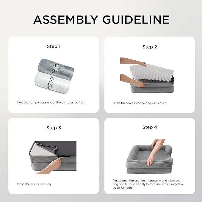 Bedsure Orthopedic Dog Beds for Extra Small Dogs- Washable Dog Cat Bed Waterproof, Comfort Pet Couch Sofa with Washable Removable Cover, Pets Bed with Nonskid Bottom, Grey, 20"-Mewly Pet