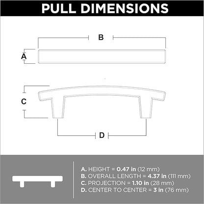Franklin Brass (10-Pack) – Soft Iron Cabinet Handles, 3 Inch Hole Center, Pulls for Drawers, Kitchen Cabinet Door, Dressers | Pierce