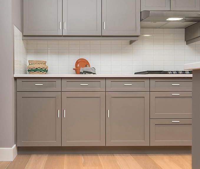 Ravinte 25 Pack Solid 3 Inch Center to Center Slim Square Bar Drawer Handles Kitchen Cabinet Handles Brushed Nickel Drawer Pulls Kitchen Cabinet Hardware Kitchen Handles Cabinet Pulls