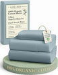 LANE LINEN 100% Organic Cotton Bed Sheets Extra Long Twin, Soft & Comfy Fully Elasticized Percale Perfect for Hospital Bed & Dorm Room, Low Pilling Machine Washable Twin XL Sheet- French Blue