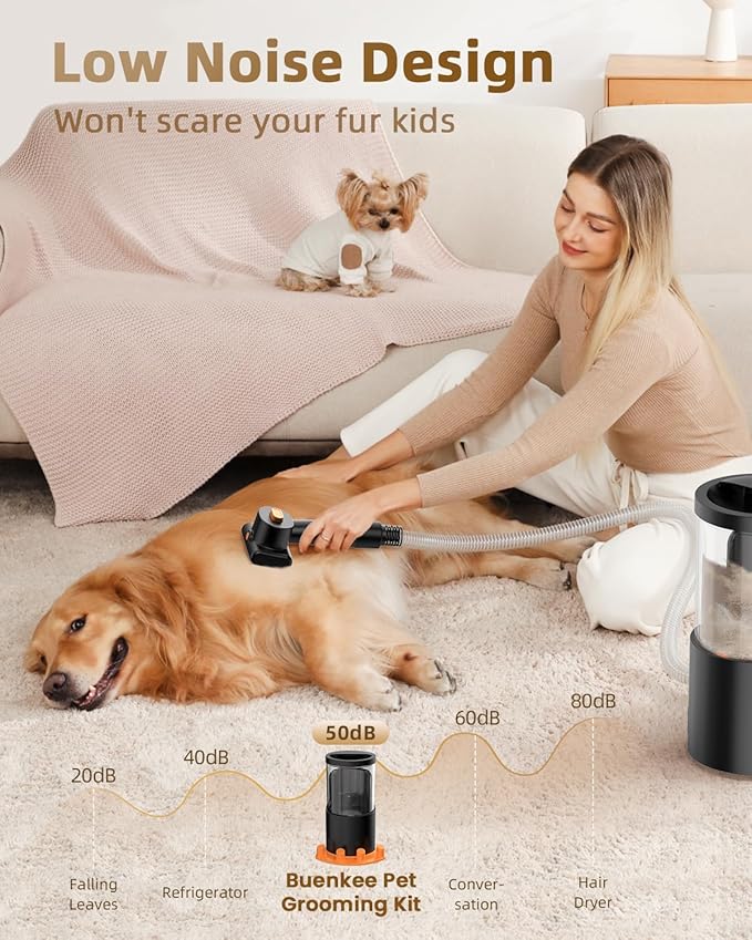 Dog Grooming Vacuum, 4.5L Extra-Large Dust Cup Dog Grooming Kit, 14000Pa High-Suction Pet Groomer with Clippers, Low-Noise All-in-One Shedding Control Set for Home Use-Mewly Pet