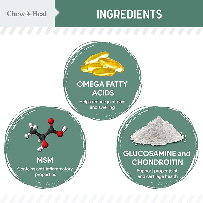 Glucosamine for Dogs Hip and Joint Supplement - 60 Senior Dogs Mobility Soft Chews - Made with Glucosamine, MSM, Chondroitin, Green Lipped Mussels and More - Made in The USA-Mewly Pet