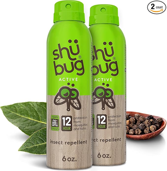 [2 Count] - Mosquito Repellent Spray - Plant Based Active Insect Protection, DEET-Free, Long-Lasting 10-12 Hour Protection - 6oz-Mewly Pet