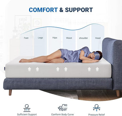 Avenco 10 Inch Full Size Mattress, Bamboo Charcoal Memory Foam Full Mattress in a Box for Cool Sleep & Pressure Relief, Medium Firm Full Bed Mattresses CertiPUR-US Certified