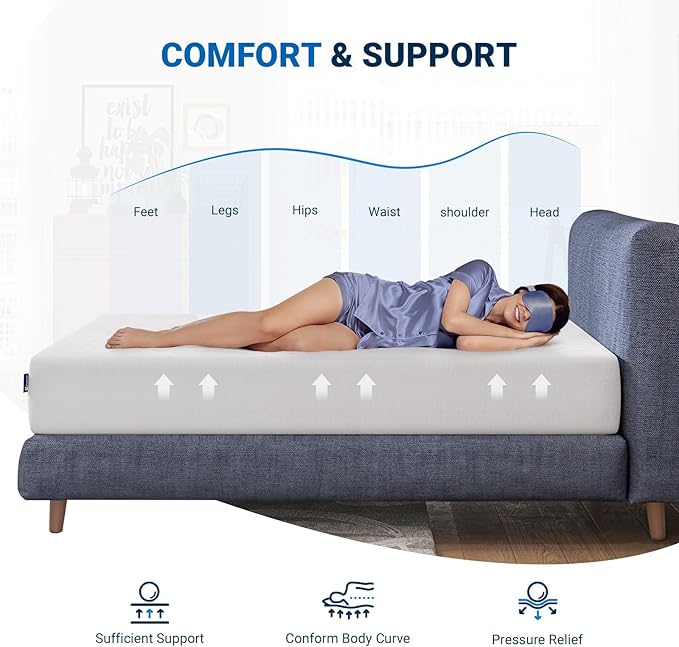 Avenco Queen Size Mattress, 10 Inch Memory Foam Queen Mattress in a Box for Comfort Sleep & Pressure Relief, CertiPUR-US Certified Medium Firm Mattresses