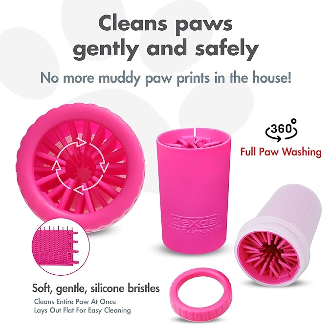 Dexas Dog Paw Cleaner, Small, Pink, Dog Accessories and Pet Supplies-Mewly Pet