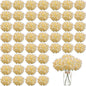100PCS Artificial Hydrangea Flowers, Fake Flowers Silk Hydrangea Full Flowers Heads with Stems for Wedding Home Party Shop Baby Shower Decor (Light Champagne)