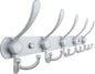 Dseap Coat Rack Wall Mounted - 5 Tri Hooks, Heavy Duty, Stainless Steel, Metal Coat Hook Rail for Coat Hat Towel Purse Robes Mudroom Bathroom Entryway, Silver