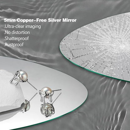 Niccy Round Led Mirror for Bathroom, 30" Circle Frameless Backlit Mirror wiht Light, Anti-Fog, 3 Colors, Waterproof, Memory Function