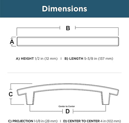 Franklin Brass (10-Pack) – Deep Bronze Cabinet Handles, 4 Inch Hole Center, Pulls for Drawers, Kitchen Cabinet Door, Dressers | Pierce